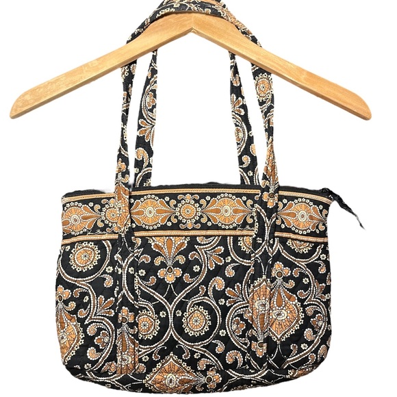 Vera Bradley Retired Cafe Latte Morgan Zipper Tote - Picture 3 of 6